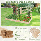 HAPPYGRILL Raised Garden Bed with 3 Trellises, Outdoor Wood Raised Bed w/ 2 Planter Boxes for Flowers, Vegetables, Fruits Climbing Vines, Elevated Garden Box for Yard Patio, 88" L x 45" W x 43" H