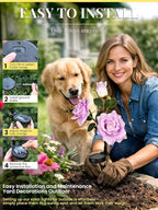 GIGALUMI Solar Lights Outdoor for Garden Decor, 3 Pack Solar Flower Lights Waterproof, 2 Lighting Modes 9 Roses for Pathway,Yard, Patio Decoration, Gardening Gifts for Women (Purple)