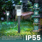 GIGALUMI 24 Pack Solar Path Lights Outdoor,Solar Lights Outdoor Waterproof,Stainless Steel LED Landscape Lighting,Solar Garden Lights for Driveway,Pathway,Patio,Yard