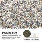 River Rocks,Landscaping Pebbles,Decorative Ornamental Pebbles,Garden Landscaping Stones,Gravel Filler for Home Decoration Flower Bed Fish Tank Plants Vases Succulents (Natural, 5 Pounds)