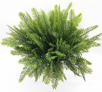 PASYOU Artificial Boston Fern Plants Decor, Fake Shrubs Greenery Leaves Plant Bamboo UV Resistant for Outdoors Indoor Hanging Planter Front Porch Garden Farmhouse Decoration 4 Pack
