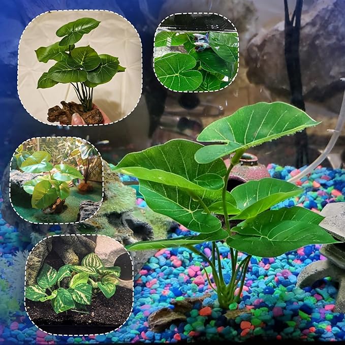 CousDUoBe 12 Pcs Betta Fish Tank Decor，Silk Aquarium Plants Green Fish Tanks Decoration Plants, Aquarium Decorations Green Plants
