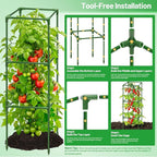 Legigo 4 Pack Square Tomato Cages- 45 Inch Heavy Duty Tomato Trellis for Climbing Plants Outdoor, Tomato Plant Support Stakes Cage Garden Trellis for Garden Raised Garden Bed Cucumbers Vegetables