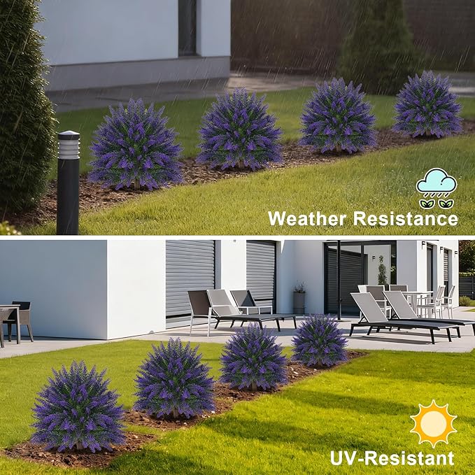 Artificial Topiary Ball Trees,16'' UV Resistant Fake Evergreen Shrubs Bushes Plants with Ground Spike 2 Set of Fake Plants for Outdoor Indoor Front Porch Garden