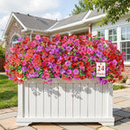 Alupssuc 24 Bundles Artificial Flowers for Outdoors Decoration, UV Resistant Silk Faux Daisy Flora Spring Fake Plastic Plants Greenery for Outside Indoor Yard Home Porch Window Box Decor, Mix 3 Colors