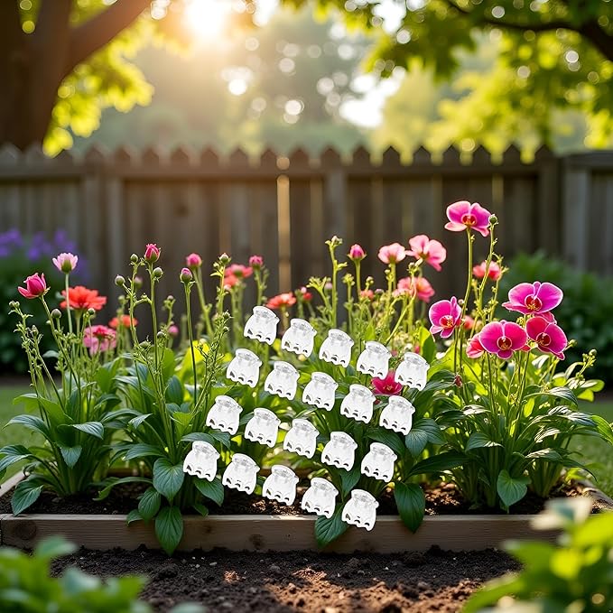 50Pcs Transparent Plant Orchid Clips,Flowers Fixer for Garden Vine Stem Plants Climbing Clasp for Support,Orchid Clips for Plants Support Garden Stakes