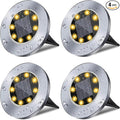 Rayolon Solar Ground Lights, Waterproof Solar Garden Lights, Upgraded Outdoor Garden Waterproof Bright in-Ground Lights, Landscape Lights for Pathway,Yard,Deck,Lawn,Patio,Walkway (4 Pack Warm Light)