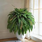 2pcs 48in 88 Blades Artificial Boston Ferns for Outdoors Large, UV Resistant Faux Outdoor Plants,Weatherproof Fake Ferns Plants Outdoor Indoor for Garden Porch Patio Home Decor