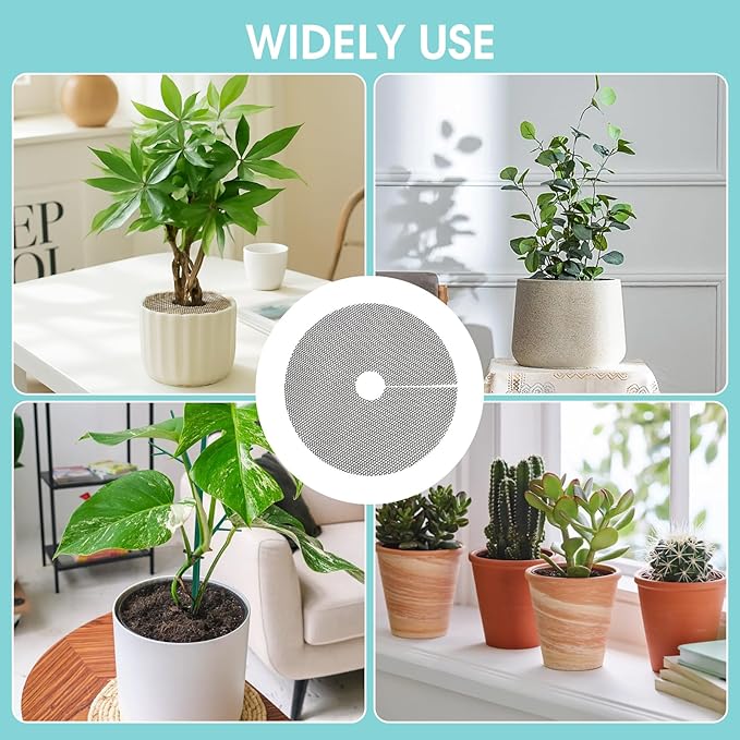 6/12 Pcs 11.8" Plant Protector from Cats Indoor with 6 Pcs Metal Stakes, Cuttable Pot Cover from Animals