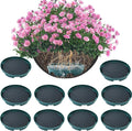 Wenfan 10 Set Invisble Hanging Basket Insert 7”Hang Basket Drip Pan 3-in-1 Plant Saucers Trays Plastic Water Catcher Tray Self Watering Planter Insert Plant Auto Watering Devices for Hanging Basket