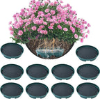 Wenfan 10 Set Invisble Hanging Basket Insert 7”Hang Basket Drip Pan 3-in-1 Plant Saucers Trays Plastic Water Catcher Tray Self Watering Planter Insert Plant Auto Watering Devices for Hanging Basket