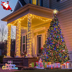 JMEXSUSS 600 LED Color Changing String Lights Plug in, 168FT Warm White & Multicolor Christmas Lights with Remote, Christmas String Lights Outdoor Waterproof Clear Wire for Tree Xmas Decor