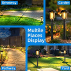 ILANCK Solar Pathway Lights Outdoor,12 Pack Solar Lights Outdoor Waterproof, Warm White Auto On/Off LED Solar Powered, Garden Landscape Lighting for Yard Walkway Driveway Path Decorative