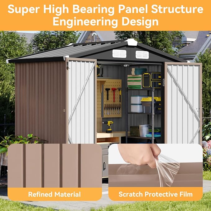 Aoxun Metal Outdoor Steel Shed for Garden