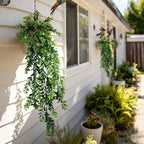 2 Pcs Faux Eucalyptus Vine Ivy Vine Artificial Hanging Plant Faux Plant Fake Potted Greenery for Wall Living Room Home Shelf Office Bathroom Outdoor Indoor Decor (Type 4)
