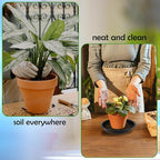 12 Pcs 6 Inch Round Plant Saucers for Less 5 Inch Pot Indoors Outdoors Plant Trays for Pots Planter Saucer Plastic Drip Tray Planter Water Tray (Black, 6"(12pcs))