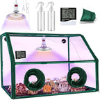 Meonum Large Still Air Box Mushroom Grow Tent, 30x20x20 in Mycology Fume Hood Propagation Stations with LED Growing Light and Thermometer, Monotub Kit for Grow Bags, Growers, Home Scientists(Green)
