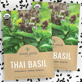 Organic Thai Basil Seeds – Seed Packet of Over 440 Open Pollinated Non-GMO Seeds – Sweet Yards Seed Co.