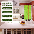 Qualirey Giant Sticky Fly Traps, Fly Strips for Indoor Outdoor Hanging Flying Tapes Non Toxic Ribbon Fruit Gnat Killer for Mosquito Plants House Horse Stable(147.65ft,Fluorescent Green,5 Pcs)