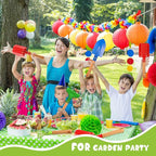 Tarpop 18 Pcs Kids Gardening Tools Set, Metal Kids Yard Tools with Sturdy Wooden Handle Safe Children Beach Sandbox Toy Sand Play Kit for Flower Soil Planting Loosening Digging, Trowel, Rake, Shovel