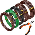 Mudder 5 Roll Aluminum Bonsai Training Wire Tree 160 Feet Total with Bonsai Wire Cutter Anodized Training for Holding Branches Small Trunks(2/2.5/3/4/6mm,Colorful)