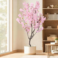 Faux Modern Pink Cherry Blossom Tree 7ft(84in)Tall Artificial Japanese Sakura Tree Decor Natural Fake Pink Floral Tree for Wedding Realistic Silk Plant in Pot for Home Living Room,Office,Outdoor Decor