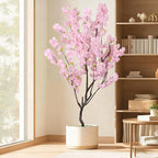Faux Modern Pink Cherry Blossom Tree 7ft(84in)Tall Artificial Japanese Sakura Tree Decor Natural Fake Pink Floral Tree for Wedding Realistic Silk Plant in Pot for Home Living Room,Office,Outdoor Decor