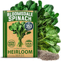 HOME GROWN Bloomsdale Spinach Seeds 353+ Non GMO Heirloom Seeds for Planting, High Germination, Cold Tolerant, Dark Green Crinkled Leaves, Fast Growing, Hydroponic & Garden (Spinacia oleracea)
