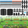 240FT Drip Irrigation System Kits - Automatic Garden Watering Sprinkler with 1/2 & 1/4 inch Tubing Hose Patio Misting Plant Irrigation Water Equipment Quick Connector for Greenhouse Flower Beds Lawn
