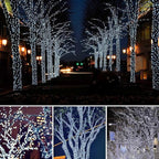 4 Pack Solar String Lights for Outside, 170 FT 480 LED Solar Twinkle Light Outdoor with 8 Modes & Memory Function, Super Long Waterproof Chrismas Lights for Xmas Tree Party Decorations (Cool White)
