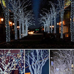 2 Pack Solar String Lights for Outside, 170 FT 480 LED Solar String Lights Outdoor with 8 Modes & Memory Function, Super Long Waterproof Solar Chrismas Lights for Tree Party Decorations (Cool White)