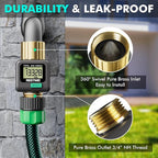 RESTMO Water Flow Meter with Brass Inlet & Outlet, Measure Gallon/Liter Consumption and Flow Rate for Outdoor Garden Hose Watering, RV Water Tank Filling, Lawn Sprinkler and Nozzle Sprayer