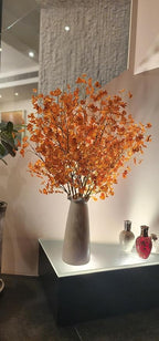 6 PCS Long 36" Artificial Flower Dancing Orchid Stems w Stretching Branches Design & Fake Silk Petals for Indoor Home Decoration Shop Office Decor Floral Arrangement Living Room Garden Party (Orange)