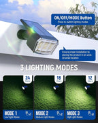 AUDERWIN Solar Spot Lights Outdoor 63 LED 3 Lighting,Waterproof IP65 Modes Spotlights for Outside House Yard Garden Landscape Lights 4 Pack (Natural Light)