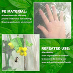 2Pcs Large Bird Barrier Netting Mesh, 7.9 * 6 FT Garden Netting with Zipper and Drawcord, Fruit Tree Covers to Protect Fruit from for Fruit Trees