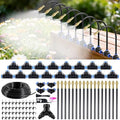 100FT Drip Irrigation System,Garden Watering System with 17 Copper Nozzles&1/4" Tubing, 360° Adjustable Irrigation System for Garden,Automatic sprinklers for Yard,Raised Beds&Greenhouse