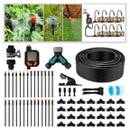 100FT Drip Irrigation Kit - 28 Adjustable 360° Nozzles & T-Connectors for Garden, Lawn & Plant Watering System