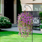 Artificial Hanging Flowers Plants for Outdoor Spring Summer Decoration, 2PCS Faux Silk Daisy UV Resistant Look Real for Outside Home Indoor Planter Porch Garden Yard Decor(Purple)