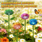 Mellbree Bee Watering Station, 6-Pack Metal Flower Bee Bath for Garden – Attract Butterflies & Pollinators – Colorful Outdoor Garden Stakes for Yard, Patio, Butterfly Garden, Gardening Essentials