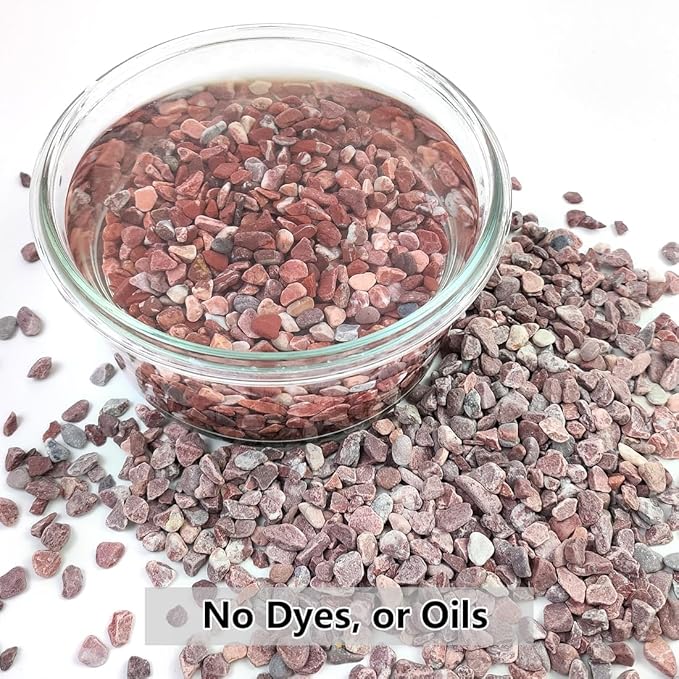 YISZM 5LB Succulent and Cactus Gravel Pebbles, 1/5 Inch Natural Decorative Polished Stones, River Rocks for Vases Gardening Indoor and Outdoor Decorative Rocks, Red