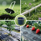 6 Inch Landscape Fabric Staples, 150Pcs Garden Stakes Galvanized +150Pcs Gasket +Pick Hook +Rubber Mallet, U Shaped Weed Barrier Stakes 11 Gauge Lawn Staples Landscape Pins for Yard, Sod, Weed Mat