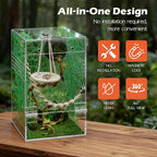 AZV Large Jumping Spider Enclosure Kit,Escape Proof Praying Mantis Habitat,Magnetic Door Arboreal Tarantula Spider Box,Complete Transparent Acrylic Beetle Terrarium,Insect Cage Bug Starter Container