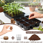 Halatool 200 Pcs Coco Coir Seed Starter Pellets, Seed Starting Soil Pellets for Potting Mix, Cat Grass Soil, Compressed Coconut Dirt Pods for Indoor Outdoor Plants Vegetables Fruits Flowers