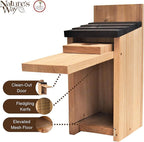 Nature’s Way Cedar Bluebird House for Outdoor Nesting, Predator Guard, Ventilated Design & Easy Access Clean-Out Panel, Natural Wood