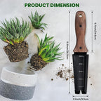 PERWIN Hori Hori Garden Knife, Garden Tools with Sheath, 6" Stainless Steel Blade with Cutting Edge, Full-Tang Walnut Ergonomic Wood Handle with Hanging Hole, Weeding, Planting, Digging