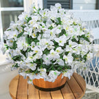 Ivydale Bougainvillea Artificial Flowers for Outdoors Spring Decor, 4 Bundles White Fake Outside Flowers Silk UV Resistant Realistic Faux Plants for Outdoor Planters Porch Patio Window Garden