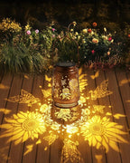 2 Pack Sunflower Solar Lanterns Outdoor Waterproof, Garden Decor Birthday Gifts for Women Mom Grandma Sister, Metal Hanging Solar Lights Outside Decorative for Backyard Patio Lawn Pathway Landscape