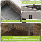 Durable Resin Raised Garden Bed with Drainage Holes & Reinforced Corners - Lightweight Flower Boxes Outdoor for Vegetables, Herbs, and Patio Garden Enclosure System (Grey, 44.33 * 29.92 * 19.69)