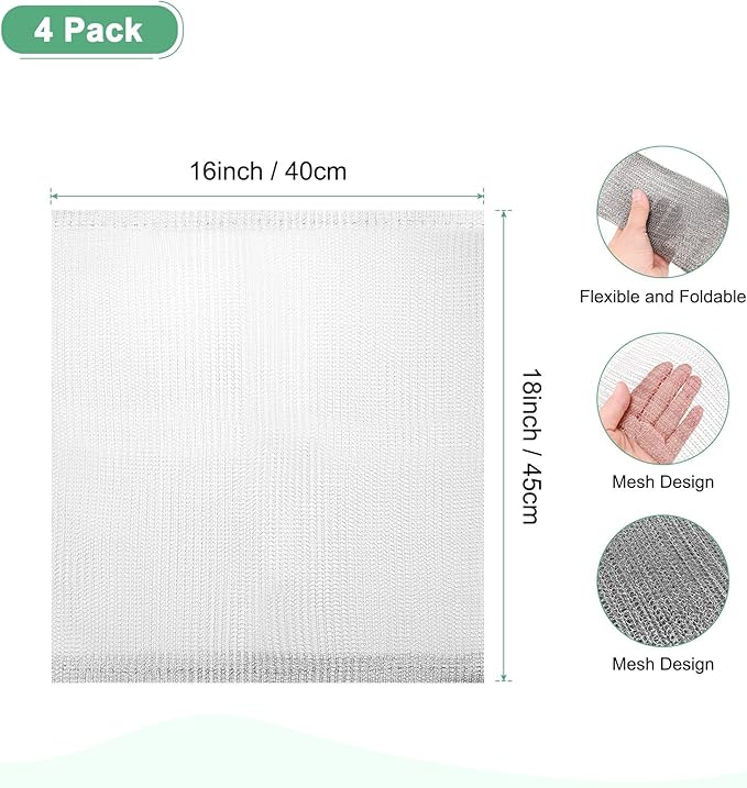 M METERXITY 4-Pack 5 Gallon Plant Root Protector 18x16 Inch, Stainless Stainless Root Guard Baskets Wire Mesh Garden Protection Netting for Tree/Tubers/Crops/Flower/Vegetables/Fruit