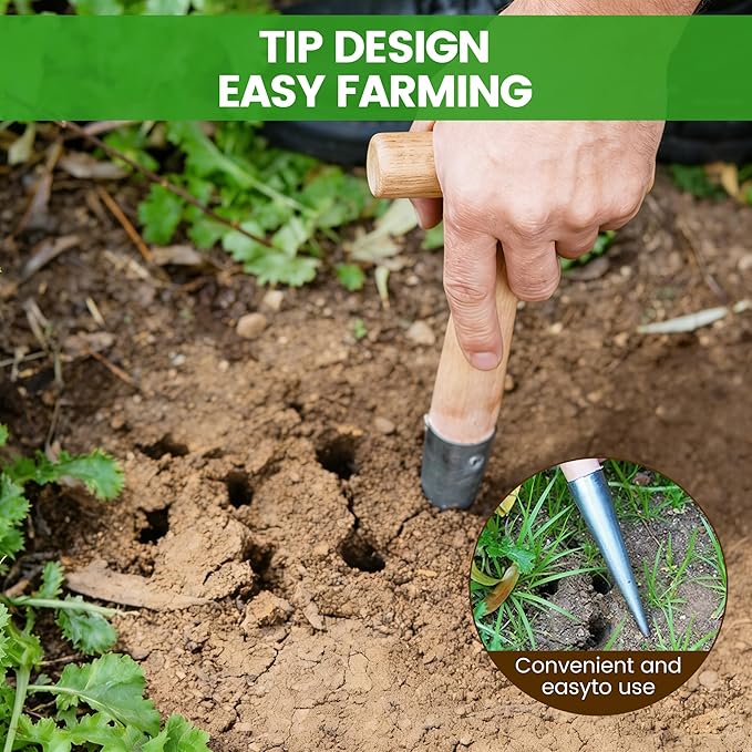 Plant Hole Digger for Planting, Garden Seed Dispenser, Bulb Planting Tool, Handheld Digger Garden Seed Planting Tool for Planting Tulip Daffodil Saffron Vegetable Seeds (2pcs)